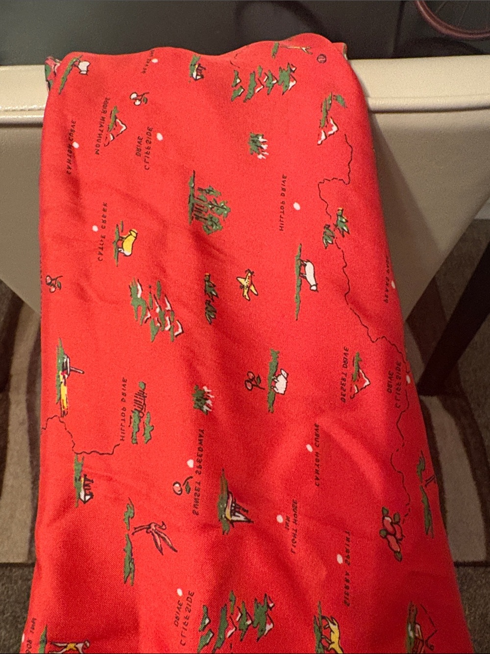 Red Printed Women's Scarf- j crew